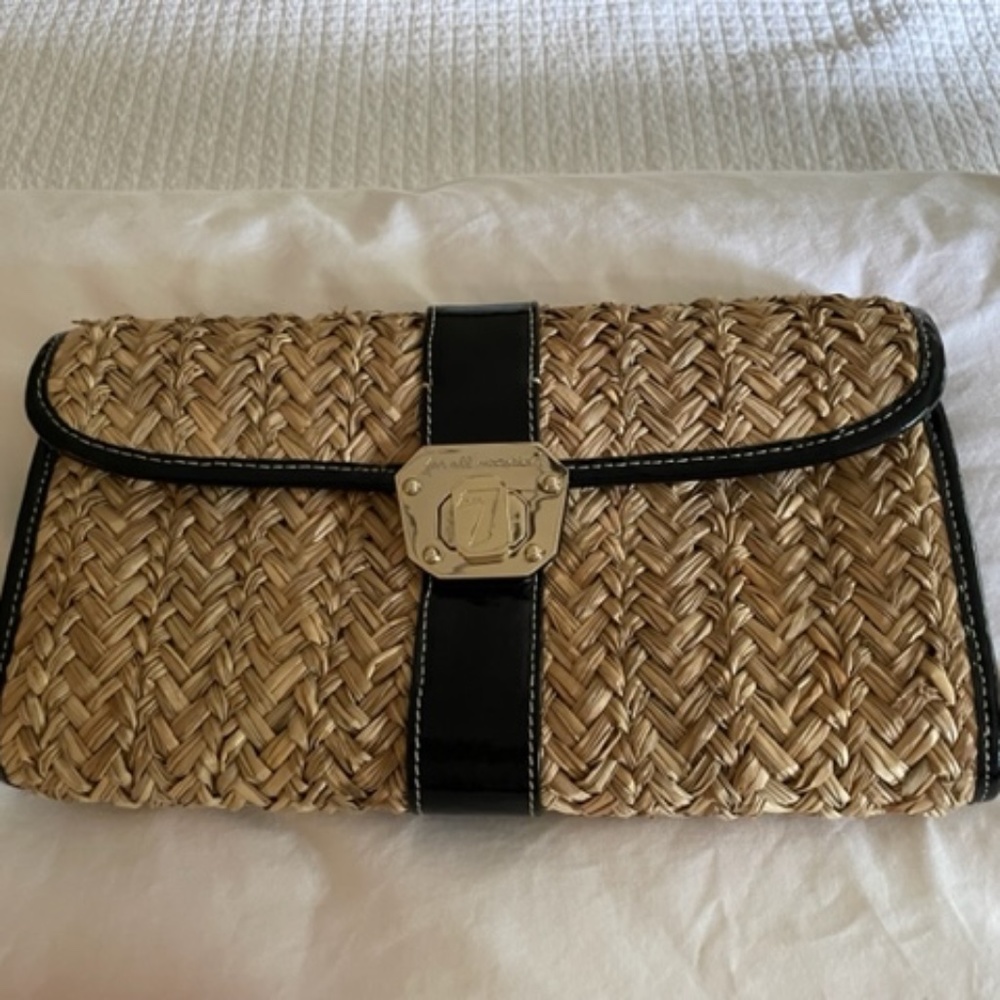 7 for All Mankind Straw Clutch Bag